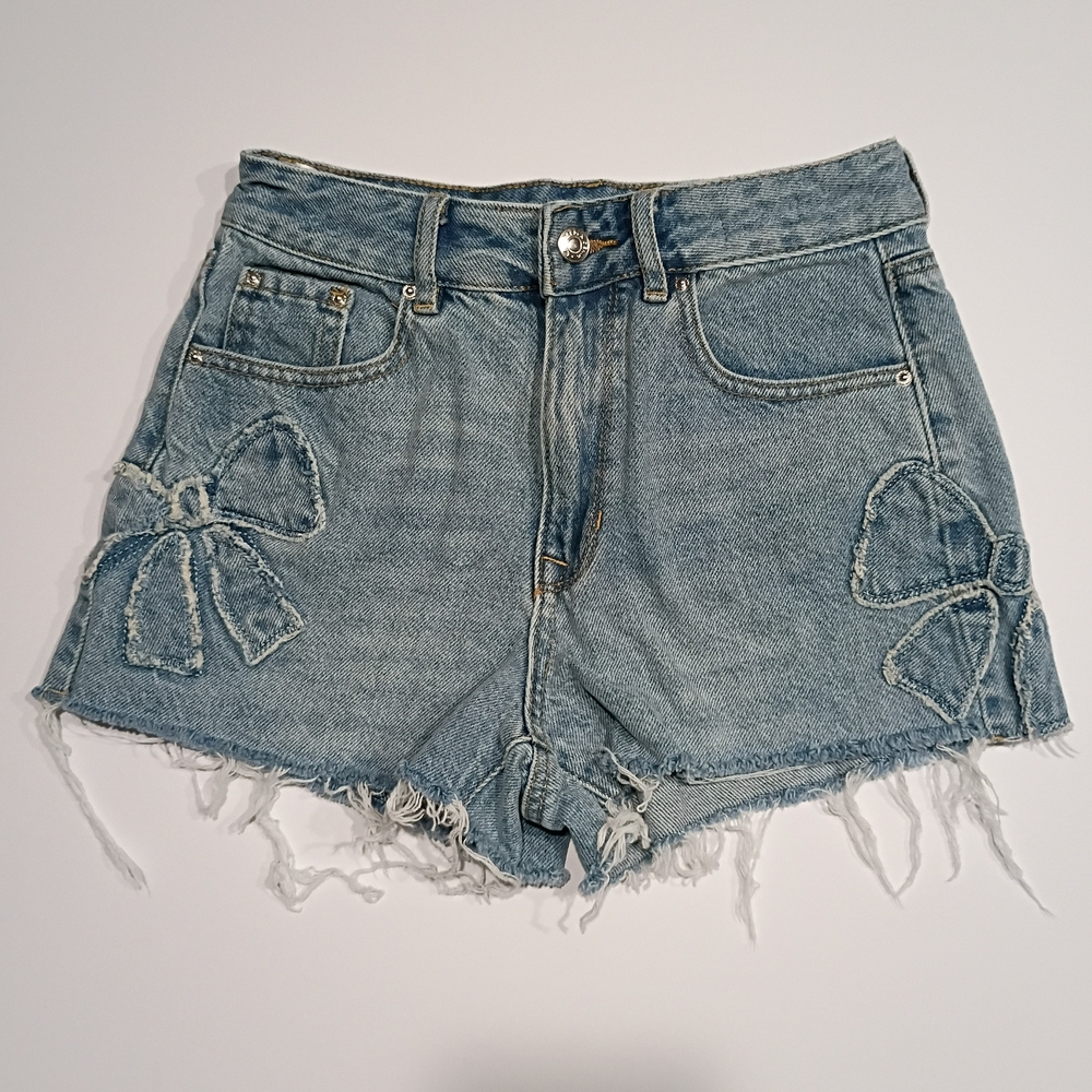 Pacsun High Rise Festival Medium Wash Jeans Shorts - Picture 2 of 7